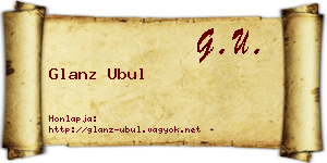 Glanz Ubul névjegykártya